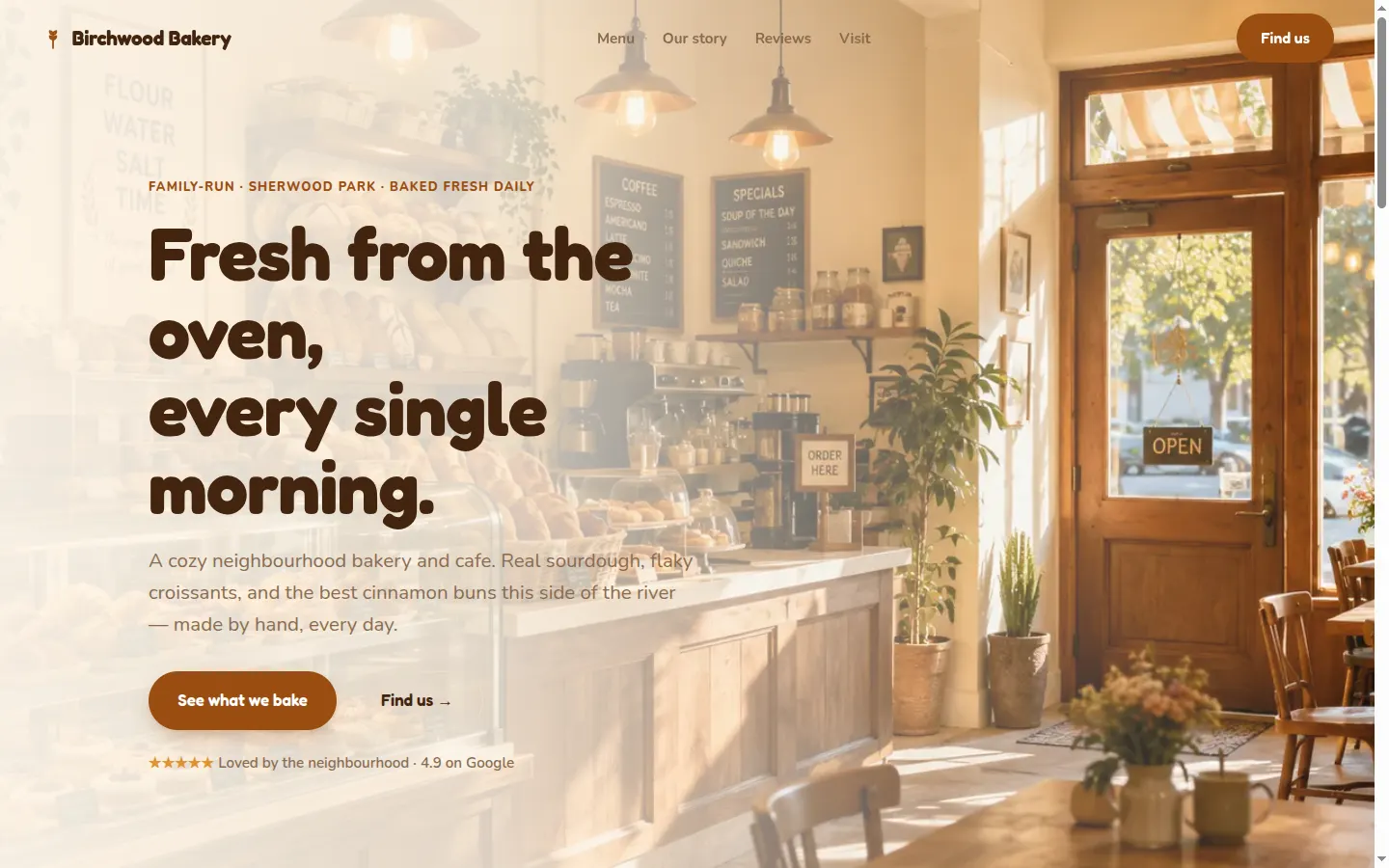 Birchwood Bakery website